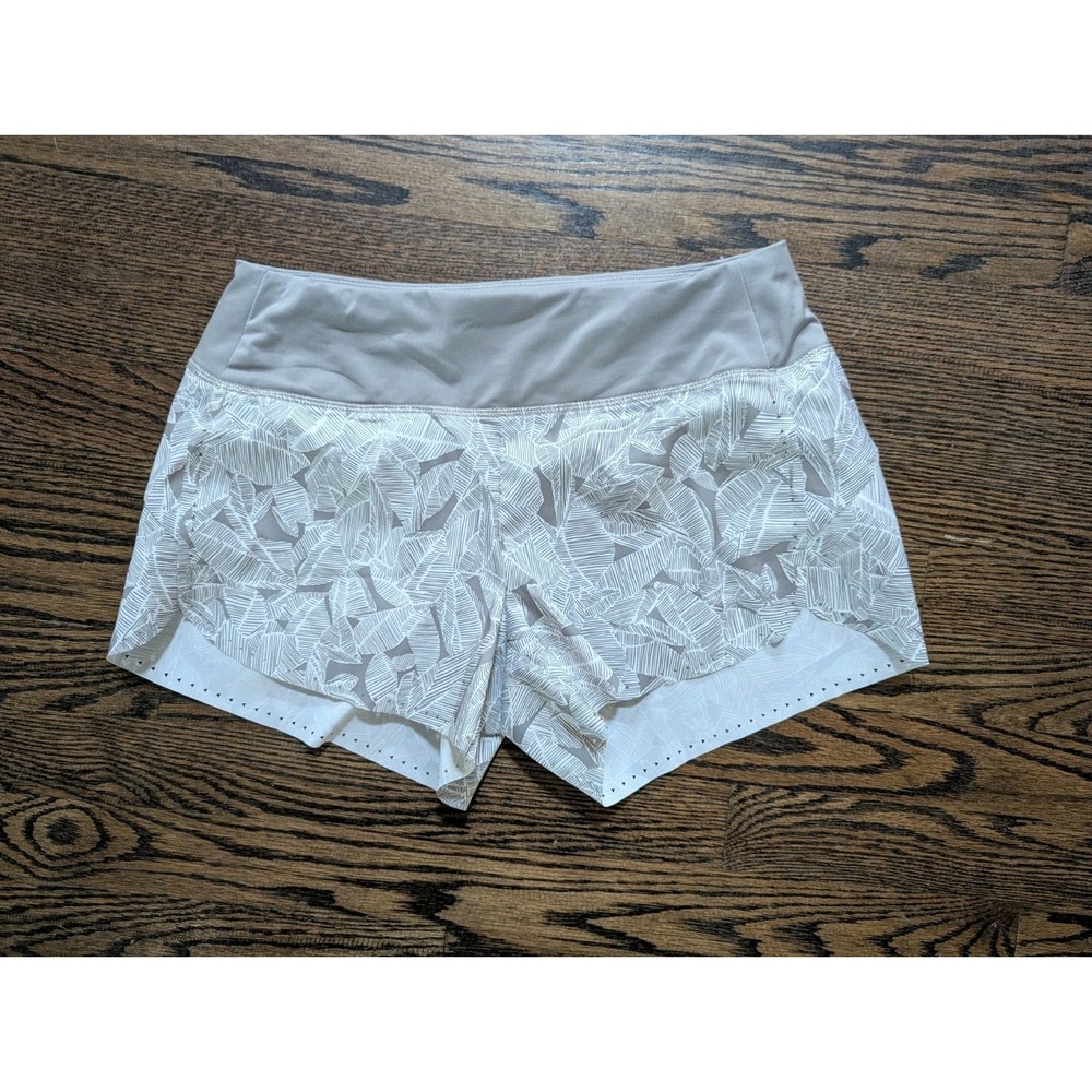 Athleta Laser Run Shorts Liner Brief Womens Size Xs Gray Floral Print Athletic